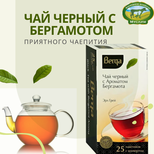 Чай черный с бергамотом Берга ( Berga) 25 пак. 