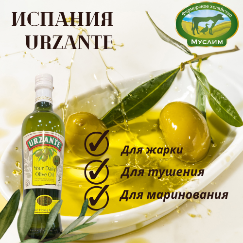 Масло оливковое Urzante Pure Olive oil нерафинированное ст. бут. 0,75л. Испания 