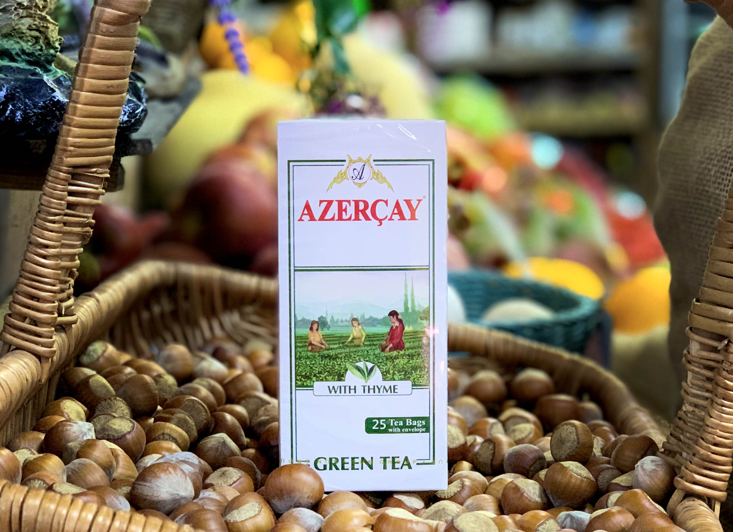 Азерчай зеленый с чабрецом, 25 пакетов