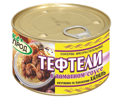 Тефтели в томатном соусе консервированные 500 гр., Экопрод Халяль