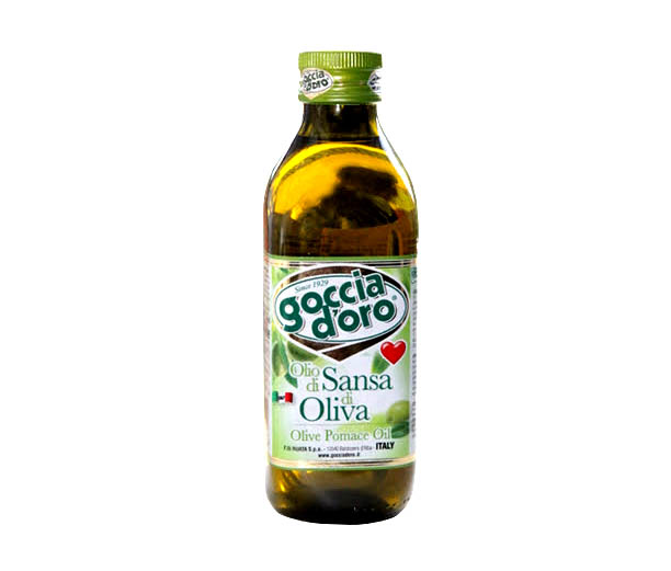Масло оливковое рафинированное Goccia D'oro Sansa di oliva Pomace (для жарки, стекло), 500 мл. Италия