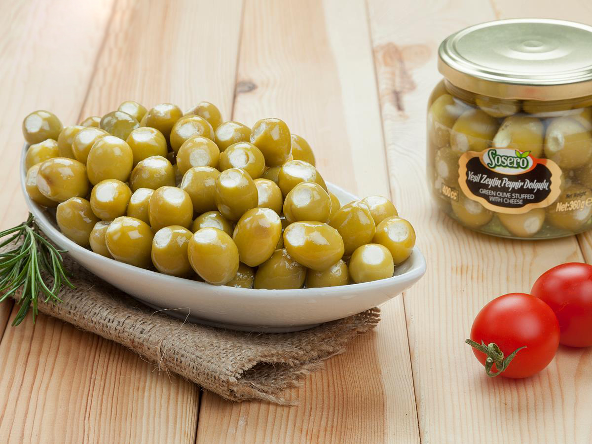 Оливки зеленые фаршированные сыром 290 гр. Sosero, Турция